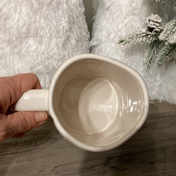 NWOT Rae Dunn HOLLY JOLLY WITH WREATH DOUBLE-SIDED MUG - Picture 3 of 4
